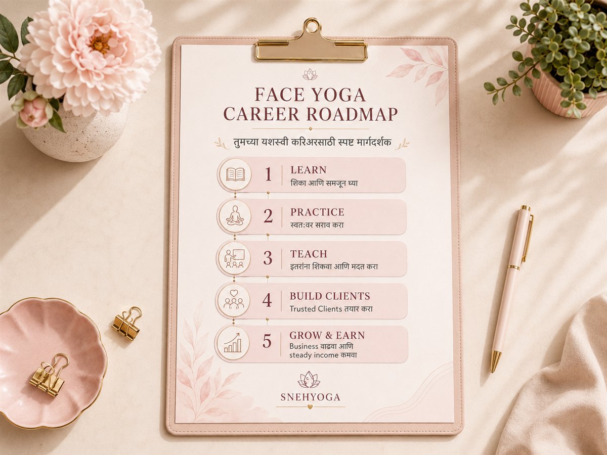 Face Yoga teacher career roadmap from learning to earning