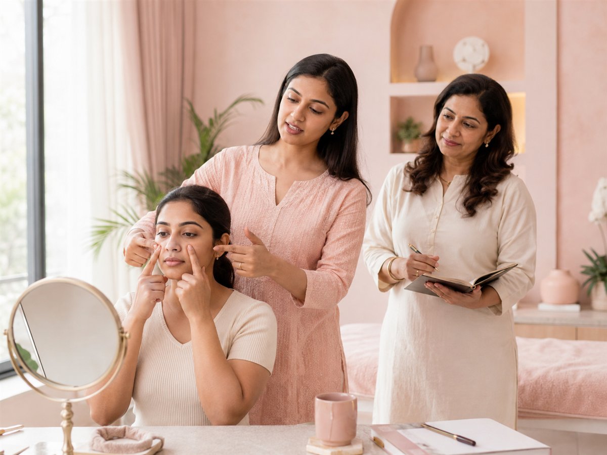 Face Yoga teaching practice supervised with mentor feedback
